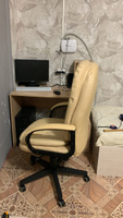 Кресло компьютерное для руководителя Бюрократ CH 668, эко-кожа, бежевый. Офисное кресло с механизмом качания #109, Вера Я.