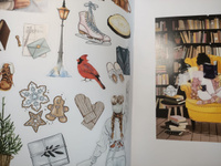 Декоративные новогодние наклейки для ежедневника, планера, творчества, скрапбукинга, набор из 102шт эстетичных стикера COZU WINTER #80, Анастасия О.