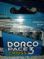 Dorco Сменные кассеты CROSS3, 3-лезвийные, крепление CROSS, увл.полоса (4 сменные кассеты) #5, Светлана С.