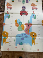 Коврик детский для ползания складной развивающий игровой 120х180/ термоковрик для новорожденных малышей моющийся/ Лес и жираф #157, Юлия В.