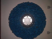 круг шлифовальный коралловый 125мм синий 1шт. , диск фибровый для болгарки, удаление ржавчины краски #51, Виталий С.