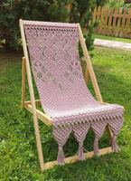 Складной шезлонг для улицы, дома и дачи (бук, серая ткань) / садовое кресло из дерева #4, Анна Е.