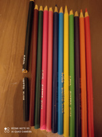 GIOTTO ELIOS TRI WOOD FREE набор пластиковых заточенных цветных карандашей, 12 цветов, мягкие, для детского рисования #5, неля