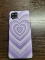 Силиконовый чехол на Samsung Galaxy A12/M12 / Самсунг А 12/М12 Violet heart latte #55, Владимир М.