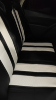 Универсальные автомобильные чехлы на весь салон из экокожи MINISOTA цвет ЧЕРНЫЙ с белой вставкой / авточехлы / перфорированная экокожа / черный / белый #41, Александр С.