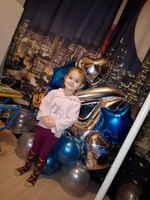 Набор воздушных шаров на день рождения 4 года для мальчика + шар цифра 4 надувная серебряная + свеча для торта 4 синяя, Lockyer #5, Виктория М.