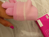 Увлажняющие гелевые перчатки / Многоразовые SPA перчатки косметические, маникюрные для увлажнения кожи рук, розовые #3, Анна Я.