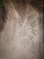 Флизелиновые фотообои на стену Dekor Vinil "Пестрые листья на серо-бежевом фоне" для спальни, кухни, коридора 200х260 см. #1, Александра П.