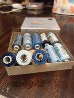 Нитки для шитья и рукоделия, набор швейных ниток 40/2 Синий микс, 365 м, 10 шт/упак, Bestex #23, Анастасия Я.