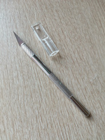 Нож-скальпель Hatber лезвие 37x9 мм алюминиевый корпус, колпачок, 2 запасных лезвия #26, Юлия В.