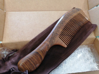 Расческа деревянная для волос, гребень массажный из натурального сандалового дерева #38, Мария-Николя К.