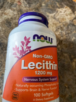 Лецитин 1200 мг, фосфотидилхолин NOW Foods Lecithin, 100 капсул #8, Варсик Г.