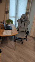 Кресло компьютерное игровое Zombie, ткань, серое, крестовина металл, геймерское, с подголовником #38, Вячеслав О.
