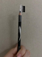 Карандаш для бровей Ushas Eyebrow Pencil, стойкая текстура, тонкий стержень и щеточка-расчёска, тон 01, черный #7, Катя К.