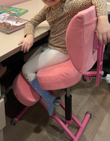 Коленный ортопедический растущий стул для осанки Олимп Премиум со спинкой, для школьника и взрослого, розовый #4, Надежда Б.