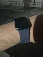 Сменный силиконовый ремешок для умных часов Apple Watch series 1-8 и Эпл Вотч SE Ultra 42-44-45-49 mm / Спортивный ремешок на смарт-часы Эпл (Ocean Band), Темно-синий #5, Владислав Г.