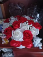 Букет из мыльных роз Миллион лепестков цвет красный 19 роз #80, Андрей П.