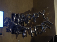 Шар фольгированный Happy Birthday (С днем рождения) серебристый, высота буквы 40 см. #27, Елизавета Ч.