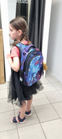 Рюкзак школьный для девочки 17.5 л для начальной школы с анатомической спинкой SkyName (СкайНейм) + брелоком-мишка + мешок для обуви #24, Виктория