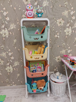 Стеллаж для игрушек пластиковый детский ZoomLife, комод для игрушек с 4 ящиками в детскую комнату на колесах #4, Наталия П.