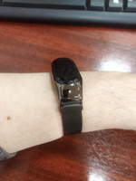 Миланская петля для фитнес браслета Xiaomi Mi Band 5 и 6 / Металлический браслет для умных смарт часов / Сменный ремешок для трекера на магнитной застежке / 20 см, Черный #20, Дмитрий М.