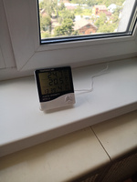 Погодная метеостанция 6в1/Цифровой  термометр-гигрометр с выносным датчиком/Компактный портативный термометр гигрометр с LCD дисплеем HTC-2Белый #43, Павел М.
