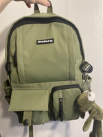 Рюкзак школьный для ноутбука, с брелком лягушкой, 16 л, зеленый #4, Силенко Виталий