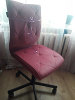 Кресло компьютерное Ridberg RG 330 V , розовый, велюр. Стул с велюровой обивкой, без подлокотников, с металлической крестовиной, на колесиках. для школьника, офисный #11, Светлана Ф.