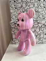 Набор для творчества Игрушка Медведь BearBrick 23 см для девочек, мальчиков и взрослых, краски флюид арт: розовый, сиреневый, белый цвет #26, Дмитрий О.