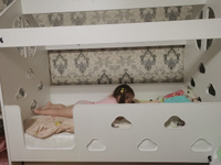 Кровать детская "Облачка" с ящиком, с бортиком под матрас 160х80, кровать-домик, БазисВуд, вход слева #31, Дарья А.