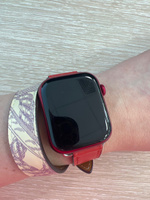 Гидрогелевая полиуретановая глянцевая защитная пленка для экрана часов на Apple Watch Series 7, 8 45 mm, Эпл Вотч серия 45мм, 6 штук #35, Ольга