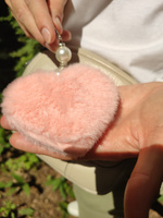 Брелок на ключи Брелок для сумки "розовое сердце с жемчужинами" на карабине #19, Роман В.