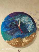 Творческий набор для рисования эпоксидной смолой в технике Resin Art. Интерьерные часы "Срез камня". №3 Золото. #35, Елена Л.
