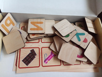 Деревянное лото "Моя первая азбука", настольная развивающая игра для детей, учим русский алфавит, 32 фишки с буквами + 8 карточек #2, Вера Л.