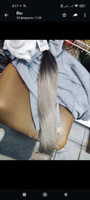 Волосы для наращивания на трессе, биопротеиновые 70 см, 160 гр. Омбре серый блонд 4/21 #22, Анна Н.