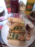 Вафельная картинка на торт ДЕНЬГИ доллар и евро, КУПЮРЫ для украшения торта и выпечки #45, Ольга П.