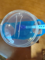 Тарелка на присоске детская, ЛОЖКА В ПОДАРОК, для самостоятельного кормления (пластиковая тарелочка для кормления с креплением к столу), бренд КАРТОФАН, синяя #16, Светлана Н.