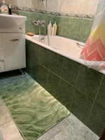Коврик для ванной и туалета L'CADESI LEMIS 50x80 см противоскользящий, зелёный 001273 #52, Татьяна Л.
