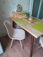 Стул для кухни Eames, стул обеденный, пластиковый, SC-001 бежевый, со спинкой #10, Алёна Б.