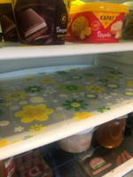 Коврик для кухонных полок, ящиков, холодильника противоскользящий Доляна "Желтые цветы", размер 30х150 см #7, Екатерина Ф.