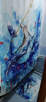 Комплект тканевая занавеска 150х180 и два коврика для ванной комнаты "Кот на ките" #11, Руслан Г.