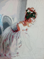 Картина по номерам Hobruk "Девочка балерина", на холсте на подрамнике 40х50, раскраска по номерам, набор для творчества, девушка / люди #3, Ирина З.