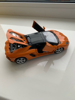 Машинка металлическая, инерционная, Автопанорама, коллекционная модель Lamborghini Aventador Roadster, 1:24/ свет, звук, открываются двери багажник, резиновые колеса #46, Марина Ч.