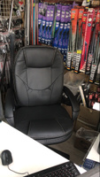 Кресло компьютерное для руководителя Бюрократ CH 668, эко-кожа, черный. Офисное кресло с механизмом качания #146, Артак В.