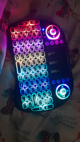 Беспроводная мини клавиатура и мышь с RGB подсветкой (с тачпадом) i9 для телевизора, тв приставки, проектора, ПК (Черная) #8, Ольга П.