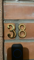 Цифра на входную дверь квартиры, № 3, дверной номер, 55x35 мм, золото, пластик #29, Елена Ш.