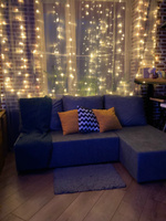 Угловой диван-кровать PUSHE раскладной Каир Lux правый угол, велюр, серый мрамор Meridian 992 #5, Изольда Ч.
