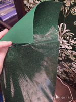 Фоамиран глиттерный с блестками 2 мм, размер 20х30 см цвет зеленый 10 листов, Цветная пористая резина для творчества #10, Тамара Л.