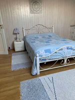 Двуспальная кровать Фортуна 140х200 см/Каркас белый металл/ Ножки массив березы, белый #5, Наталия Ю.