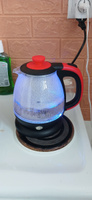Чайник электрический MARTA MT-4644 стеклянный с фильтром для заваривания, электрочайник, черный/красный #8, Сергей Т.